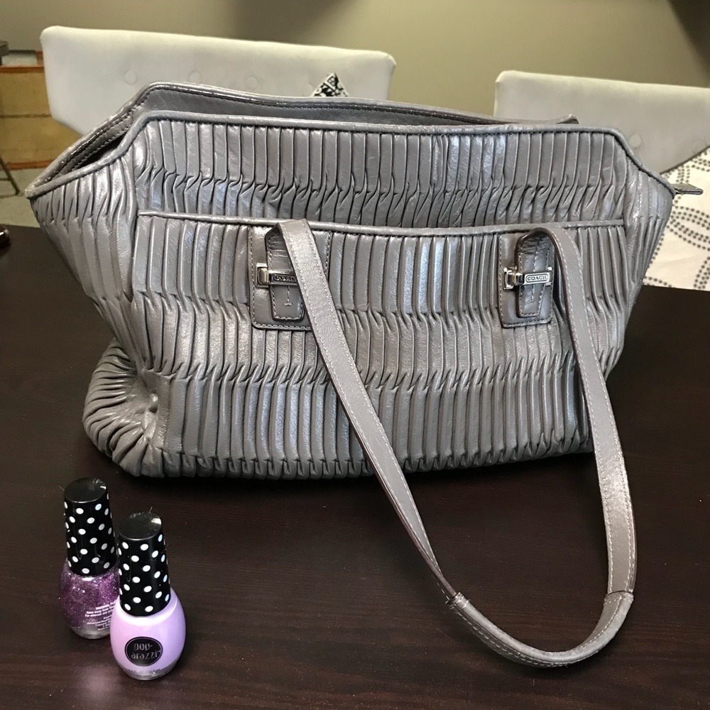 Grey/Gray Coach bag purse or satchel.